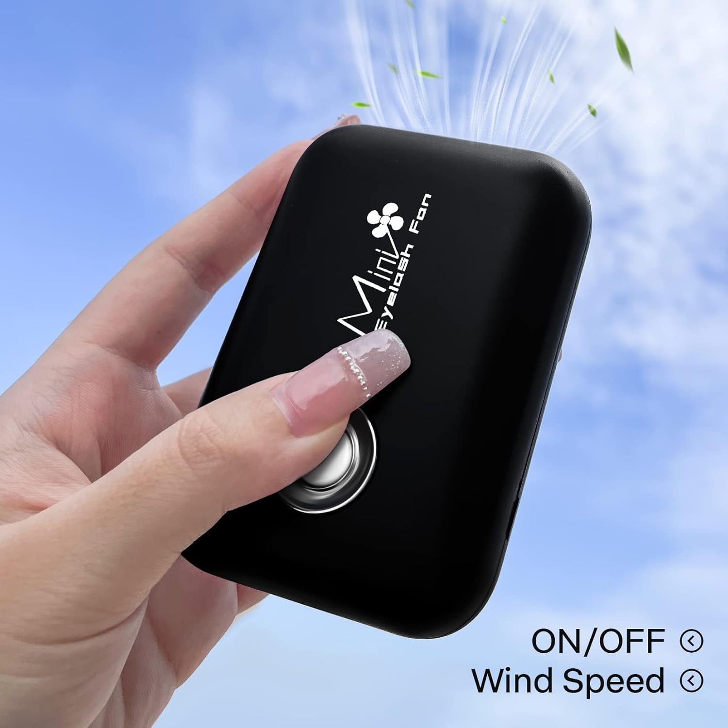 Eyelash Mini Lash Fan for Eyelash Extension Portable Lash Fan Dryer Handheld Rechargable USB Eyelashes Fans with 3 Adjustable Speed Cooling Air Fans Eyelashes Extension Application (Black)