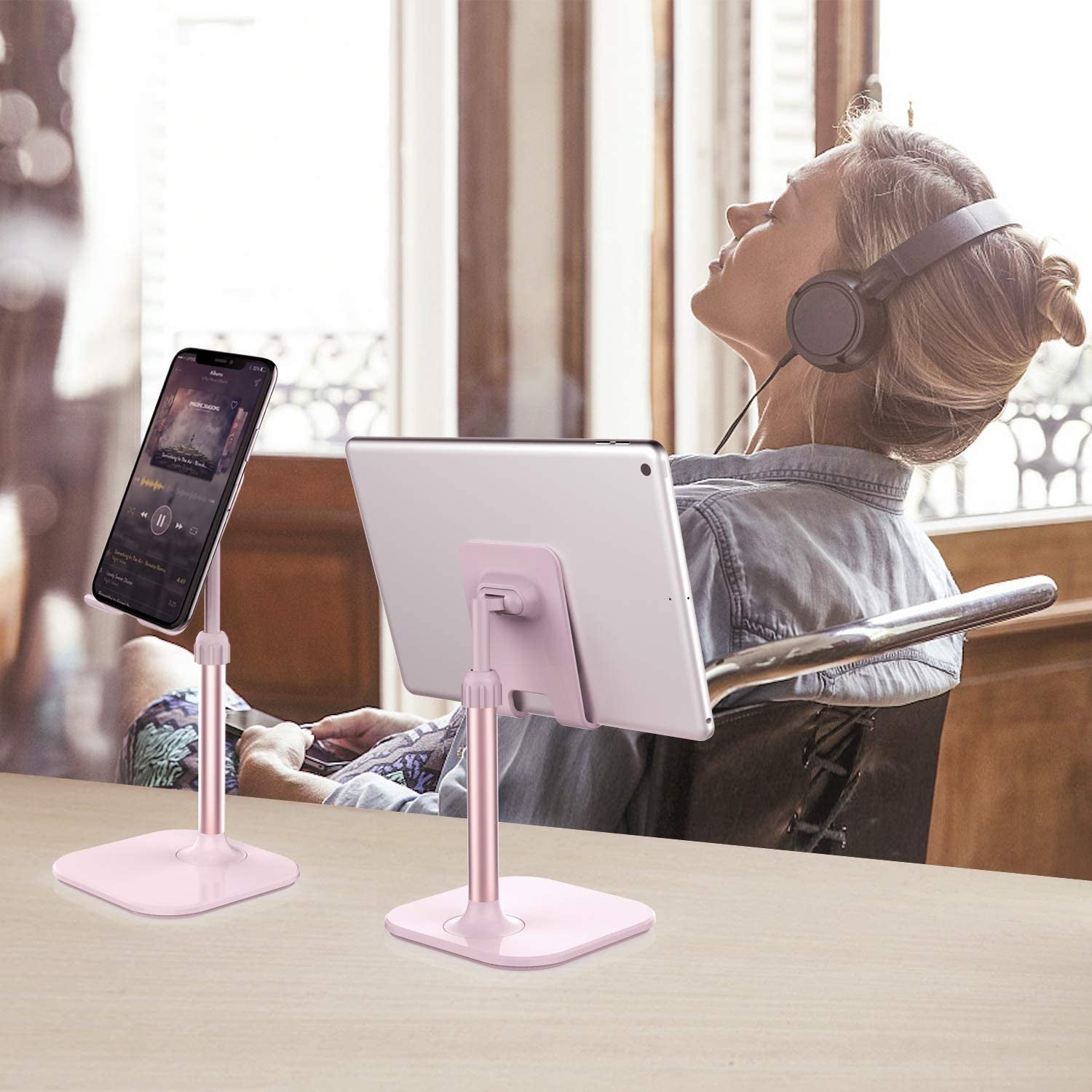 Cell Phone Stand, Valentine'S Day Gifts for Teens Girls Boys Adults Women Men Mom Wife, Phone Stand for Desk, Phone Holder Stand Compatible with Iphone and All Mobile Phones Tablet, Pink